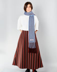 Striped Scarf / Chocolate & Sky Blue