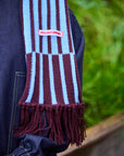 Striped Scarf / Chocolate & Sky Blue