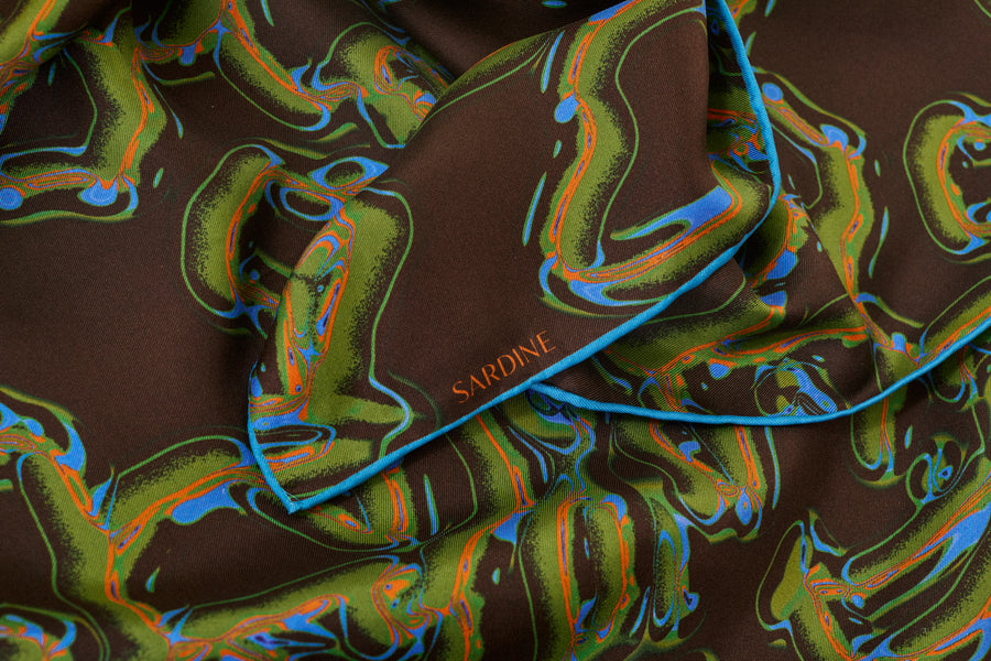 Verdant Lava Silk Scarf