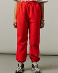 Fleece Pant in Red